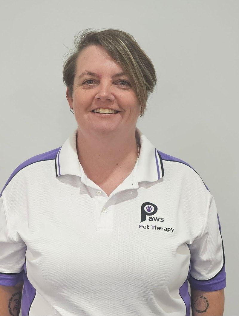 Pam, PAWS Pet Therapy Volunteer Recruitment and Support Manager